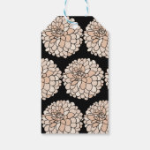 Rosa Dahlien auf schwarzem Hintergrund Geschenkanhänger (Rückseite)