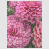 Rosa Dahlien Blumen Seidenpapier (Vorderseite)