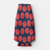 Rosa Dahlische Blume auf blau Flaschenkühler (Vorderseite)