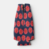 Rosa Dahlische Blume auf blau Flaschenkühler (Rückseite)