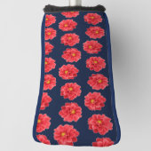 Rosa Dahlische Blume auf blau Golf Headcover (Rotieren 90)