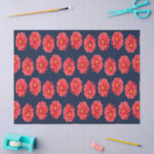 Rosa Dahlische Blume auf blau Seidenpapier (Basteln)