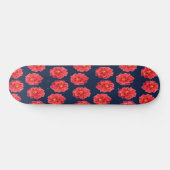 Rosa Dahlische Blume auf blau Skateboard (Horizontal)