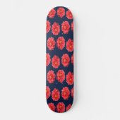 Rosa Dahlische Blume auf blau Skateboard (Vorderseite)