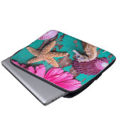Rosa Daises und Seepferd mit Starfish Laptopschutzhülle (Vorne Knopf)