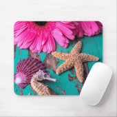 Rosa Daises und Seepferd mit Starfish Mousepad (Mit Mouse)