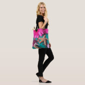 Rosa Daises und Seepferd mit Starfish Tasche (Am Model)
