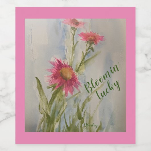 Rosa Daises Weinetikett (Einzelnes Label)