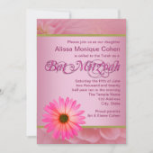 Rosa Daisy Bat Mitzvah Einladungen (Vorderseite)