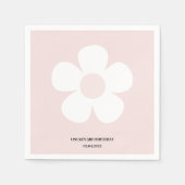 Rosa Daisy Birthday - Tischdekor mit Blumenmuster  Serviette (Vorderseite)