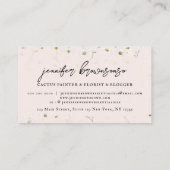 Rosa Daisy Blume Chic Elegantes Signaturskript Visitenkarte (Rückseite)