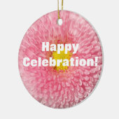 Rosa Daisy Blume Foto Keramik Ornament (Links)