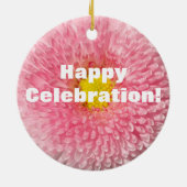 Rosa Daisy Blume Foto Keramik Ornament (Hinten)