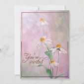 Rosa Daisy-Blume/Goldreinigung Einladung (Vorderseite)