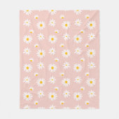 Rosa Daisy Blume Groovy Boho Pattern Fleecedecke (Vorderseite)