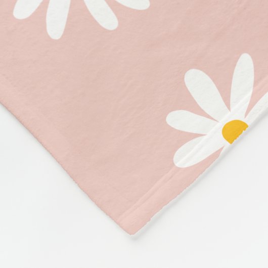 Rosa Daisy Blume Groovy Boho Pattern Fleecedecke (Ecke)