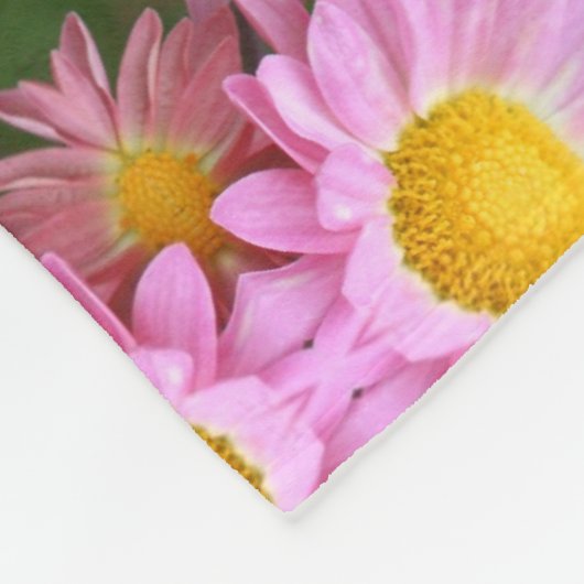 Rosa Daisy Blume und Hummelmuster Fleecedecke (Ecke)