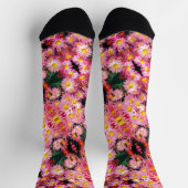 Rosa Daisy Blume und Hummelmuster Socken (Oben)