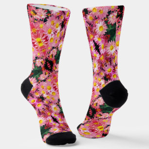 Rosa Daisy Blume und Hummelmuster Socken