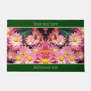 Rosa Daisy Blume und Hummeln Personalisiert Fußmatte