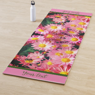 Rosa Daisy Blume und Hummeln Personalisiert Yogamatte