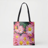 Rosa Daisy-Blume und Hummeln Tasche (Vorderseite)