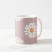 Rosa Daisy: Blumenmuster wiederholt sich. Kaffeetasse (VorderseiteRechts)
