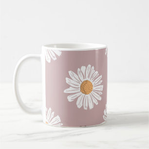 Rosa Daisy: Blumenmuster wiederholt sich. Kaffeetasse