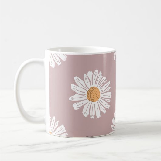 Rosa Daisy: Blumenmuster wiederholt sich. Kaffeetasse (Links)