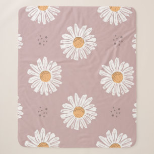 Rosa Daisy: Blumenmuster wiederholt sich. Sherpadecke