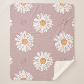 Rosa Daisy: Blumenmuster wiederholt sich. Sherpadecke