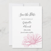 Rosa Daisy-Effekt Blumenhochzeit Sichern Sie das D Save The Date (Vorderseite)