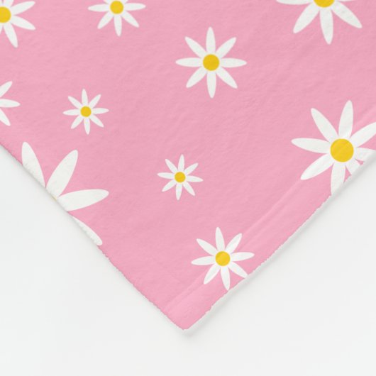 Rosa Daisy Fleece Blanka (Ecke)