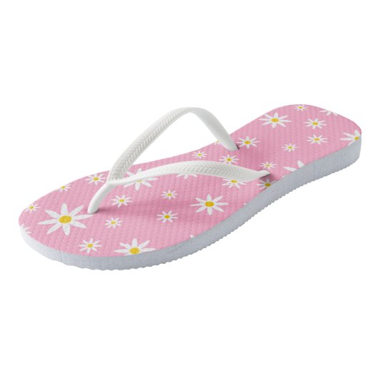 Rosa Daisy Flip Flops Badesandalen (Schrägansicht)