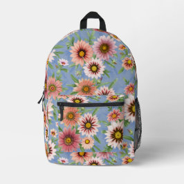 Rosa Daisy Floral Botanischer Garten Bedruckter Rucksack