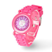 Rosa Daisy Flower Girl Glitzer Personalisiert Armbanduhr (Winkel)