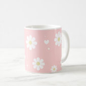 Rosa Daisy Frühlingsblumen Niedlich Kaffeetasse (VorderseiteRechts)