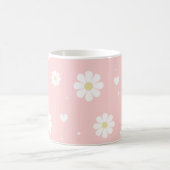 Rosa Daisy Frühlingsblumen Niedlich Kaffeetasse (Mittel)