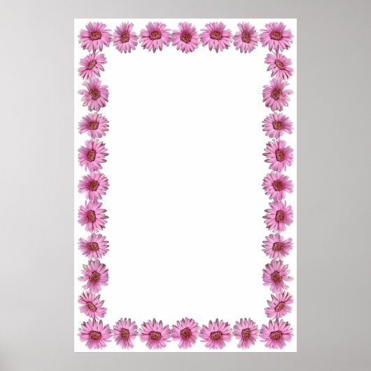 Rosa Daisy-Grenze im Hintergrund Poster (Vorne)