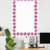 Rosa Daisy-Grenze im Hintergrund Poster (Heimbüro)
