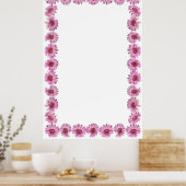 Rosa Daisy-Grenze im Hintergrund Poster (Küche)