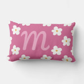 Rosa Daisy Monogram, Bubblegum Pink Girl Decke Lendenkissen (Vorderseite)