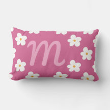 Rosa Daisy Monogram, Bubblegum Pink Girl Decke