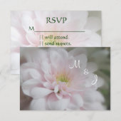 Rosa Daisy Mum Wedding Response RSVP Card Karte (Vorne/Hinten)