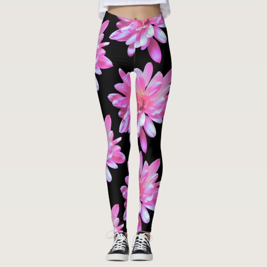 Rosa Daisy-Muster Leggings (Vorderseite)