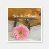 Rosa Daisy, Perlen und Western von Horseshoe Serviette (Vorderseite)