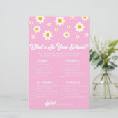 Rosa Daisy Retro in Ihrem Telefon Baby Duschgame Briefpapier (Stehend Vorderseite)