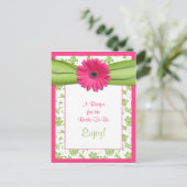 Rosa Daisy-Rezept-Karte für die Braut Postkarte (Stehend Vorderseite)