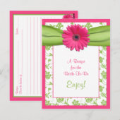 Rosa Daisy-Rezept-Karte für die Braut Postkarte (Vorne/Hinten)