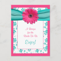 Rosa Daisy-Rezept-Karte für die Braut
